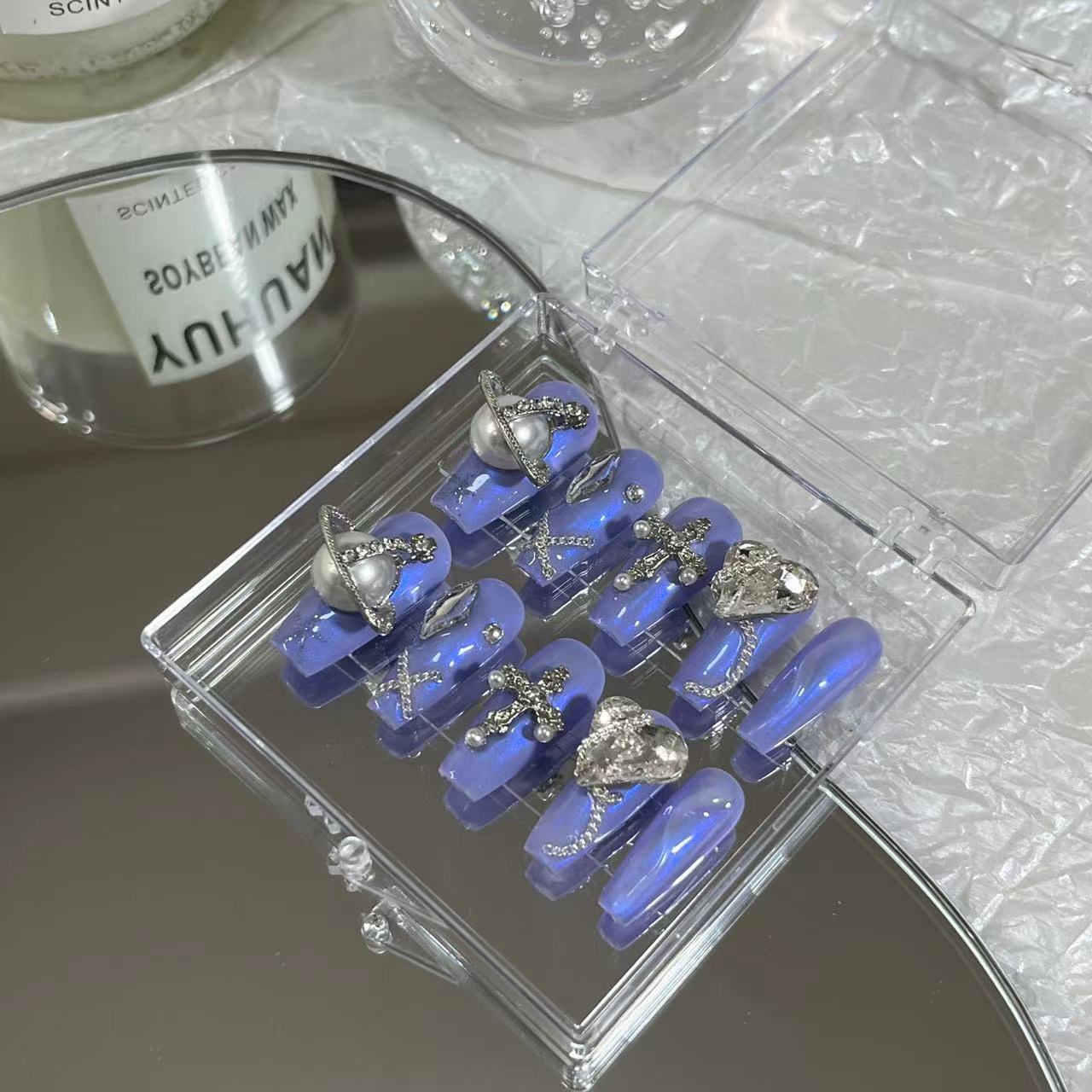 Designer: MaoMao.Handmade Nail Designs Press on Nails DIY  Nail Art for woman girl
