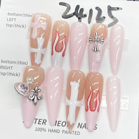 Designer: MeowMeow.Handmade Nail Designs Press on Nails DIY  Nail Art for woman girl