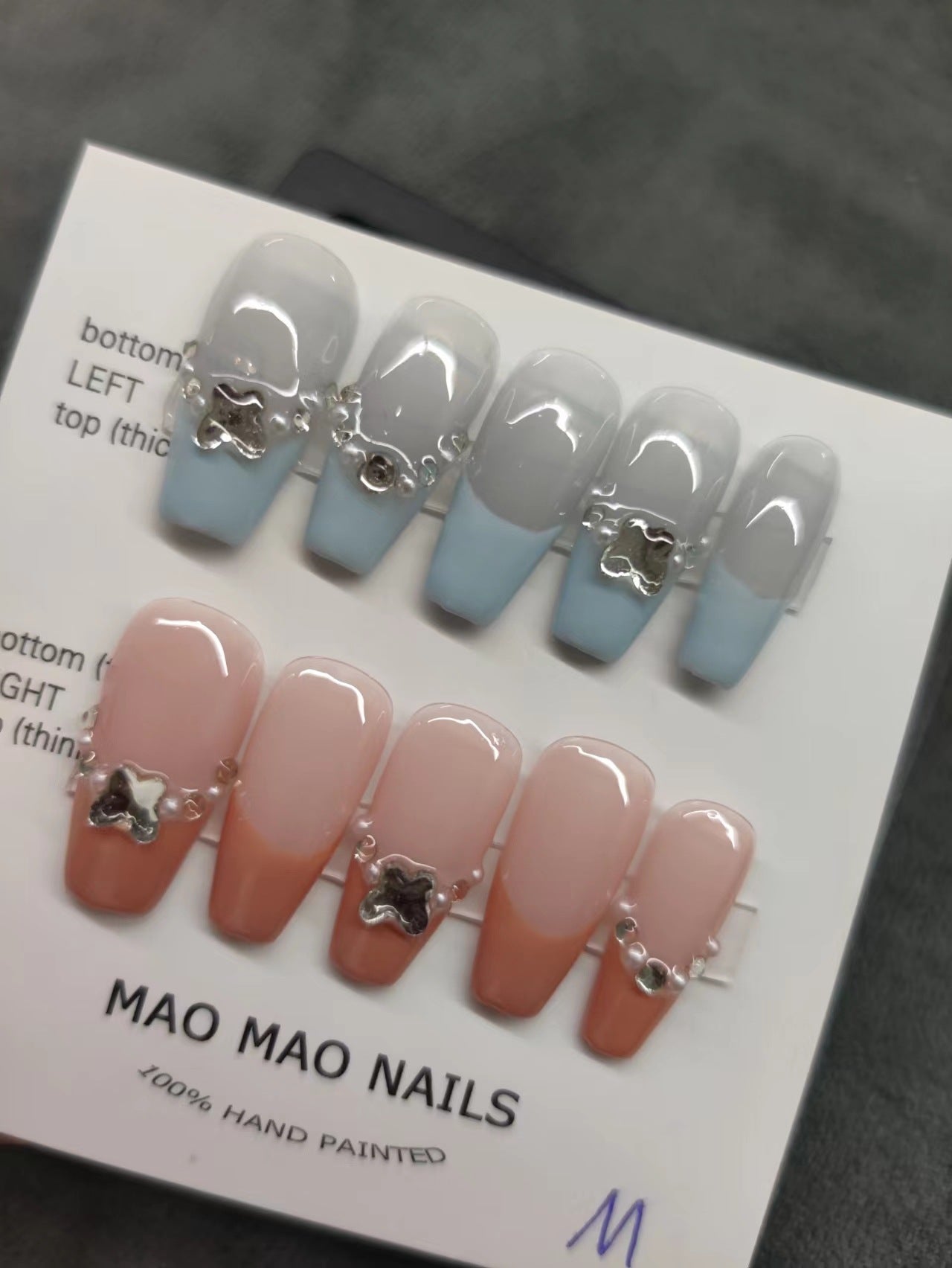 Designer: MaoMao.Handmade Nail Designs Press on Nails DIY  Nail Art for woman girl
