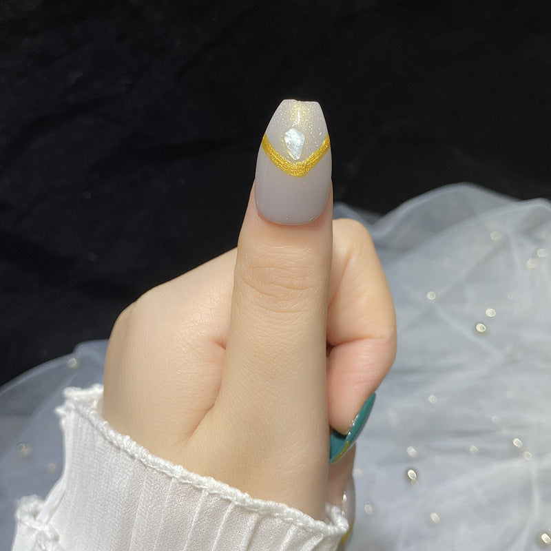 Designer: HuaHua.Handmade nails Press on Nails DIY Nail Art for woman girl Long Coffin green