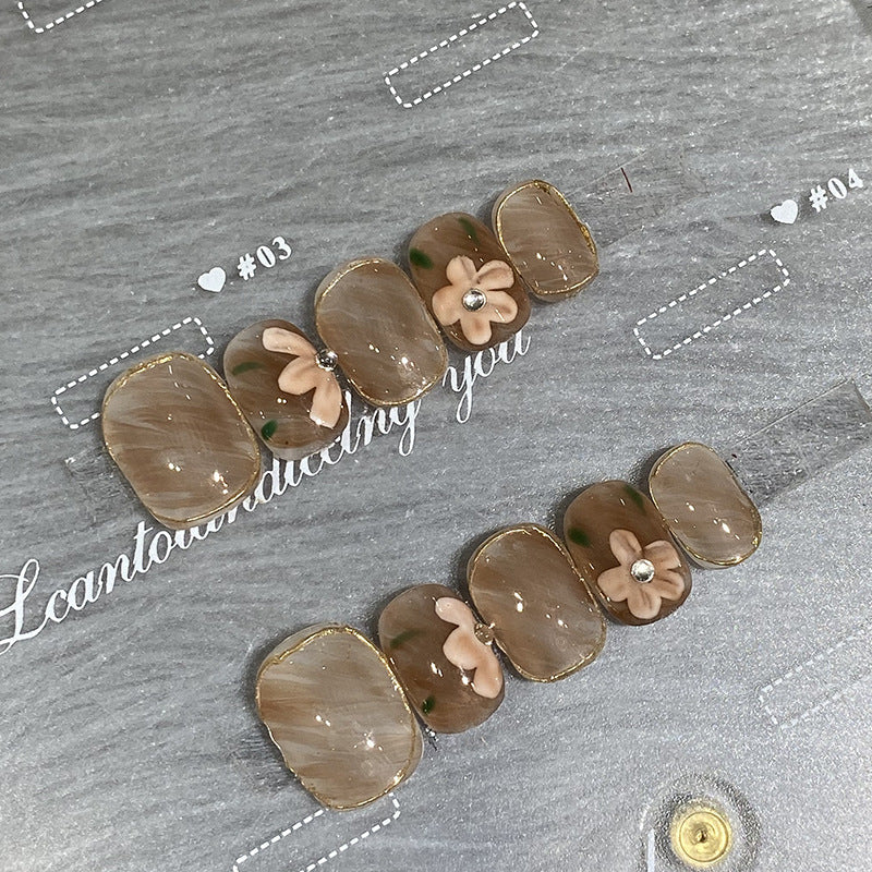 Designer: HuaHua.Handmade nails Press on Nails DIY Nail Art for woman girl Short Square pink