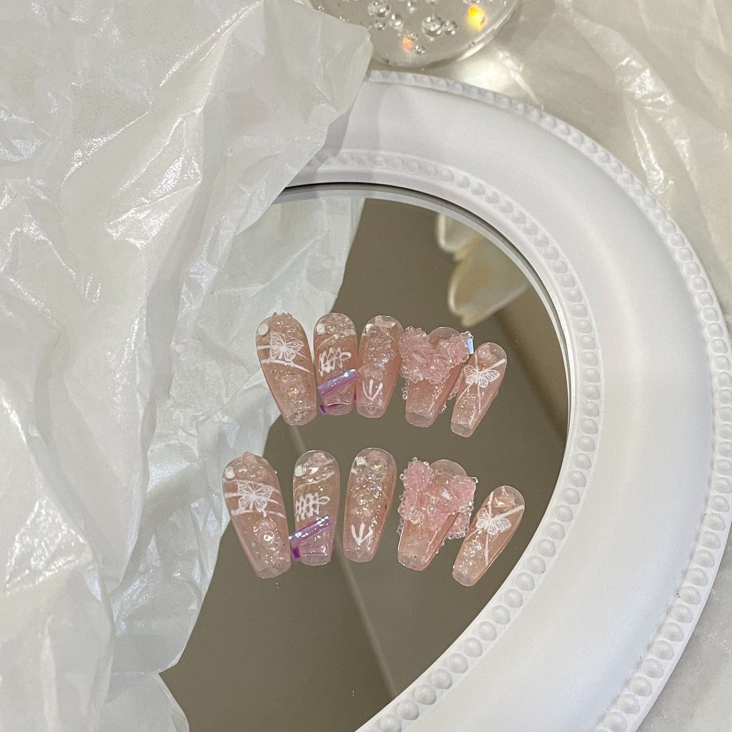 Designer: MaoMao.Handmade Nail Designs Press on Nails DIY  Nail Art for woman girl