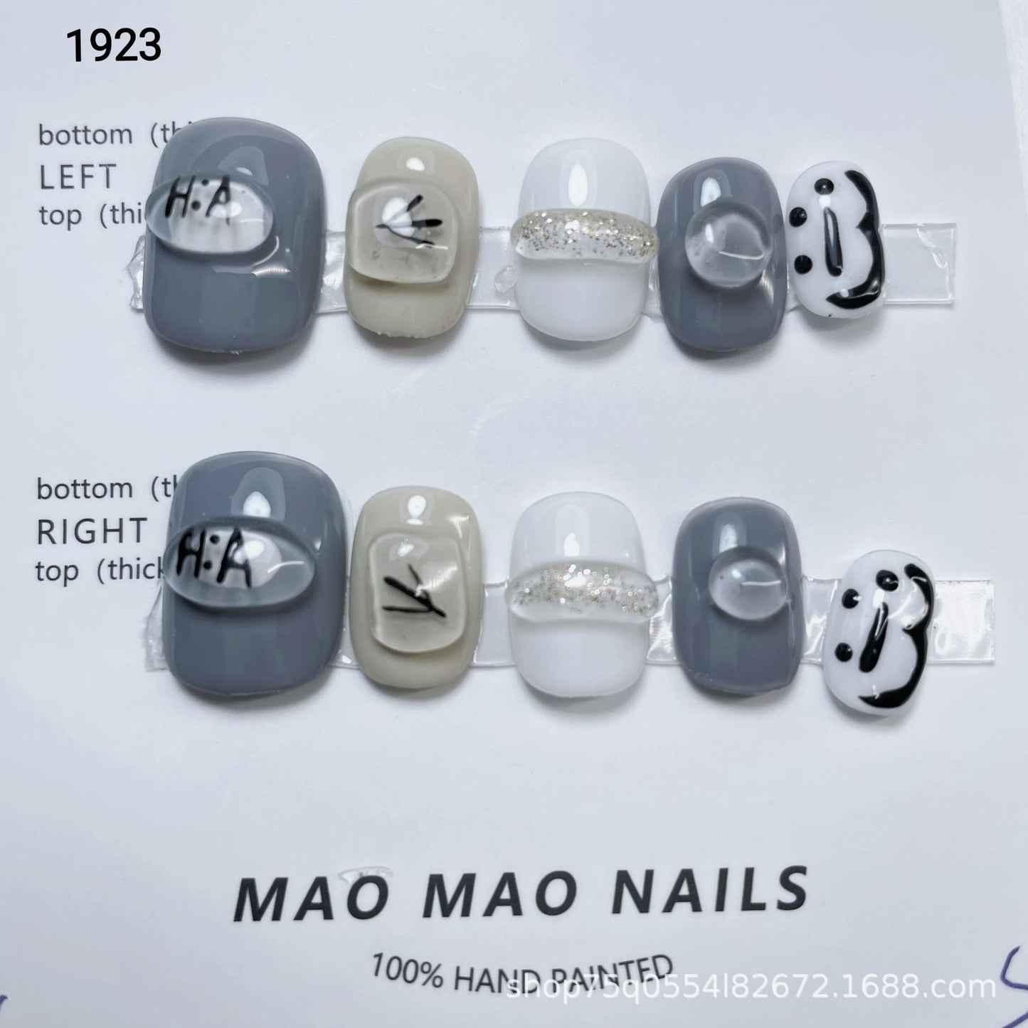 Designer: MaoMao.Handmade Nail Designs Press on Nails DIY  Nail Art for woman girl