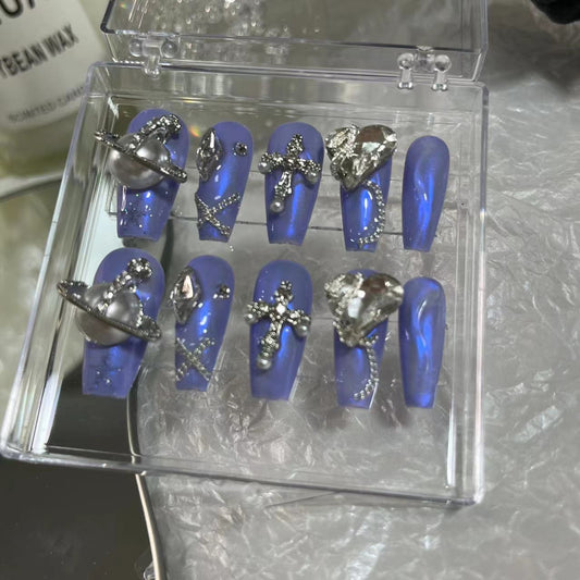 Designer: MaoMao.Handmade Nail Designs Press on Nails DIY  Nail Art for woman girl
