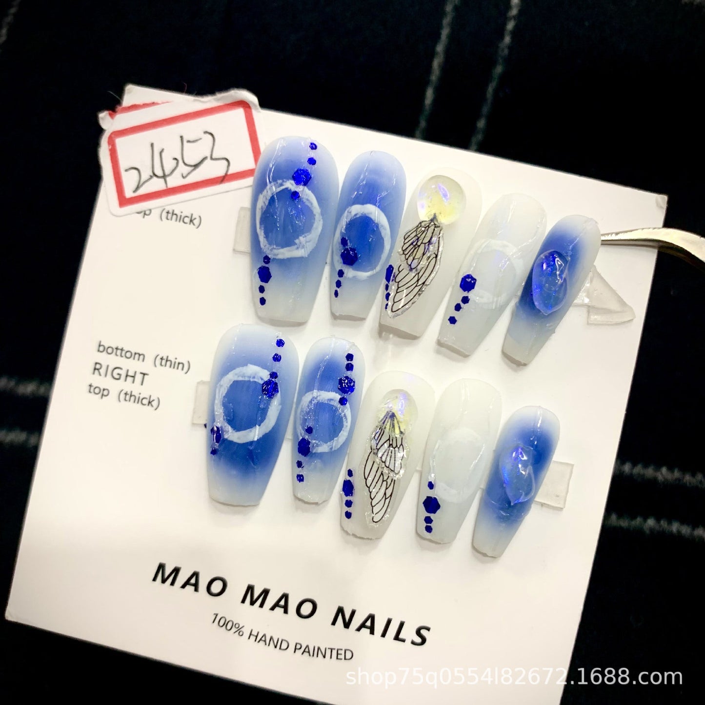 Designer: MaoMao.Handmade Nail Designs Press on Nails DIY  Nail Art for woman girl