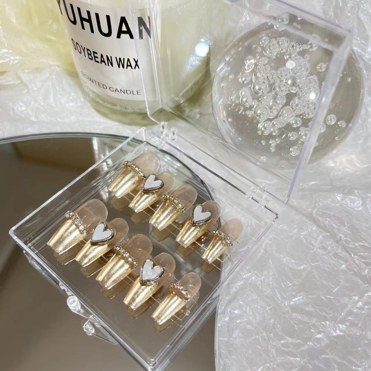 Designer: MaoMao.Handmade Nail Designs Press on Nails DIY  Nail Art for woman girl