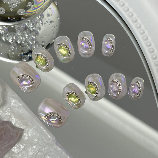 Designer: MaoMao.Handmade Nail Designs Press on Nails DIY  Nail Art for woman girl