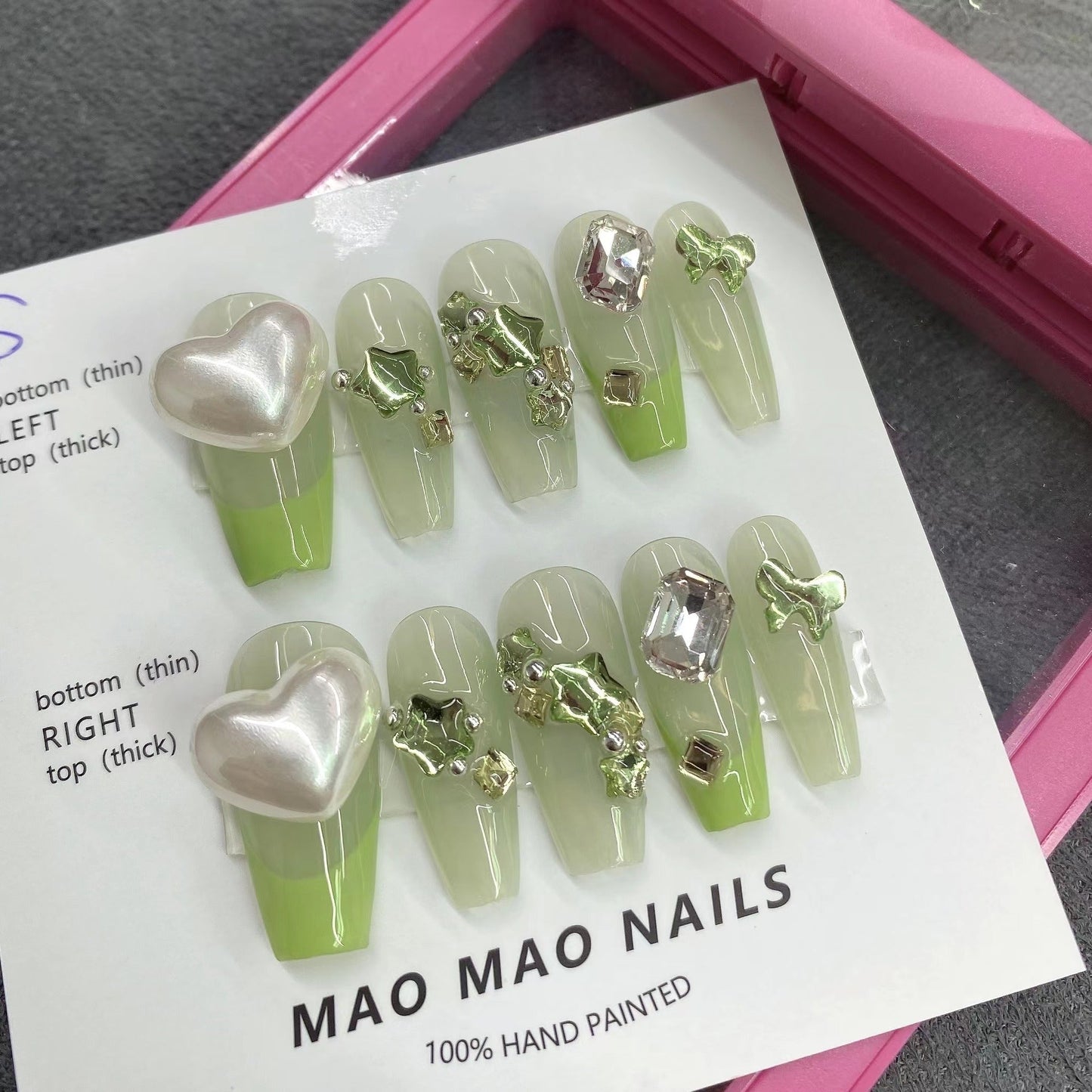 Designer: MaoMao.Handmade Nail Designs Press on Nails DIY  Nail Art for woman girl