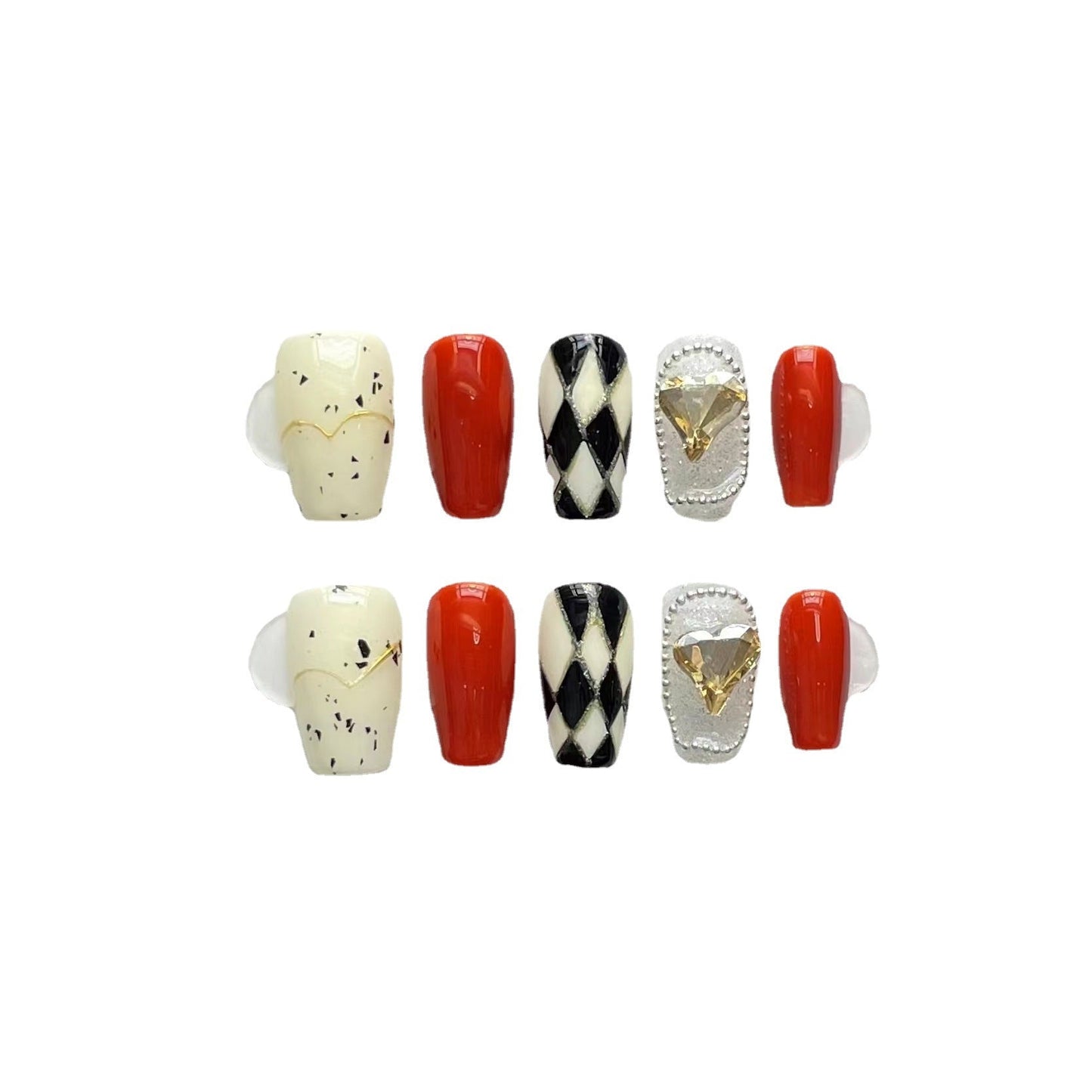 Designer: ManMan Handmade nails Press on Nails DIY Nail Art for woman girl Long Coffin