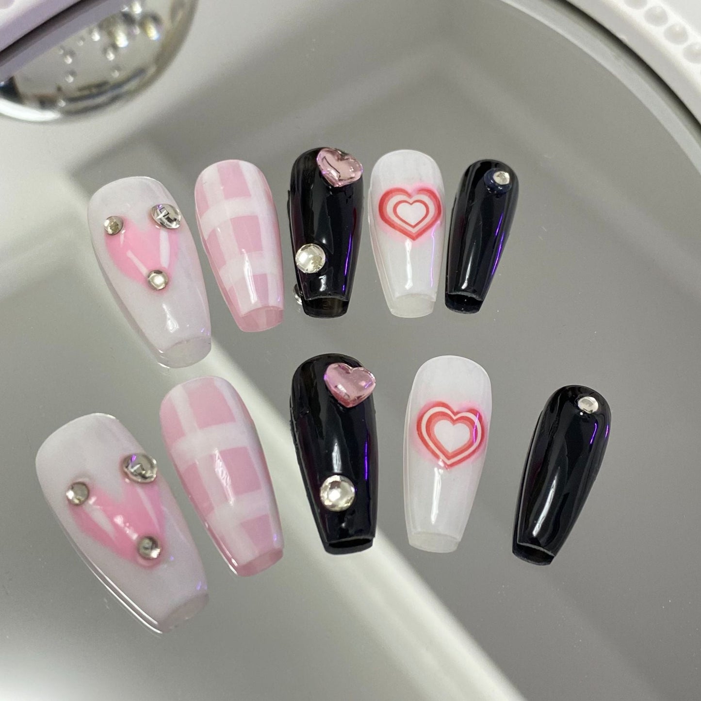 Designer: MaoMao.Handmade Nail Designs Press on Nails DIY  Nail Art for woman girl