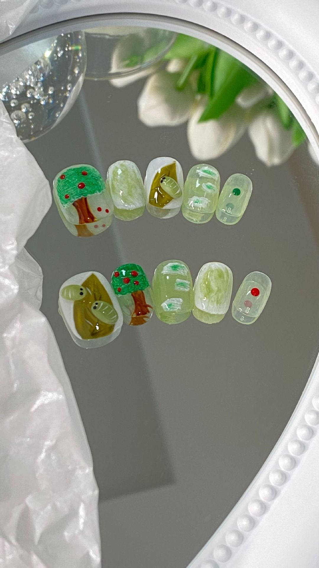 Designer: MaoMao.Handmade Nail Designs Press on Nails DIY  Nail Art for woman girl