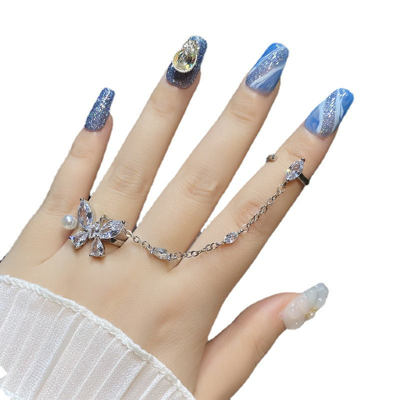 Designer: HuaHua.Handmade nails Press on Nails DIY Nail Art for woman girl Long Coffin blue