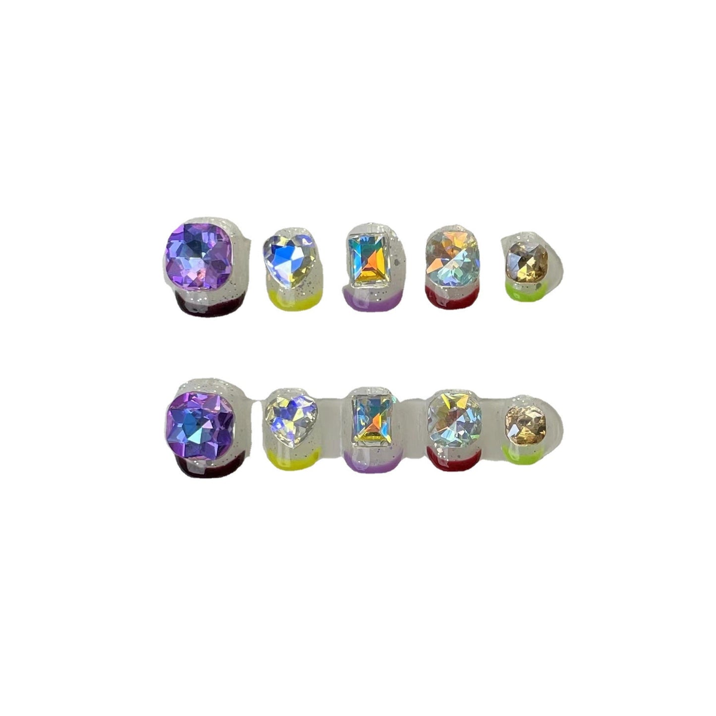 Designer: ManMan Handmade nails Press on Nails DIY Nail Art for woman girl Short Square colorful