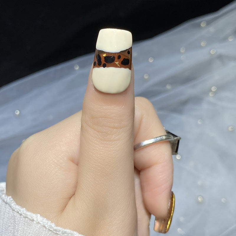 Designer: HuaHua.Handmade nails Press on Nails DIY Nail Art for woman girl Long Square