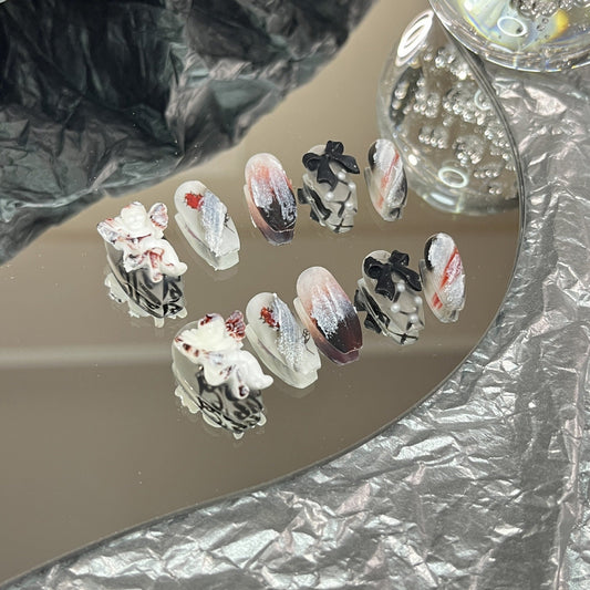 Designer: MaoMao.Handmade Nail Designs Press on Nails DIY  Nail Art for woman girl