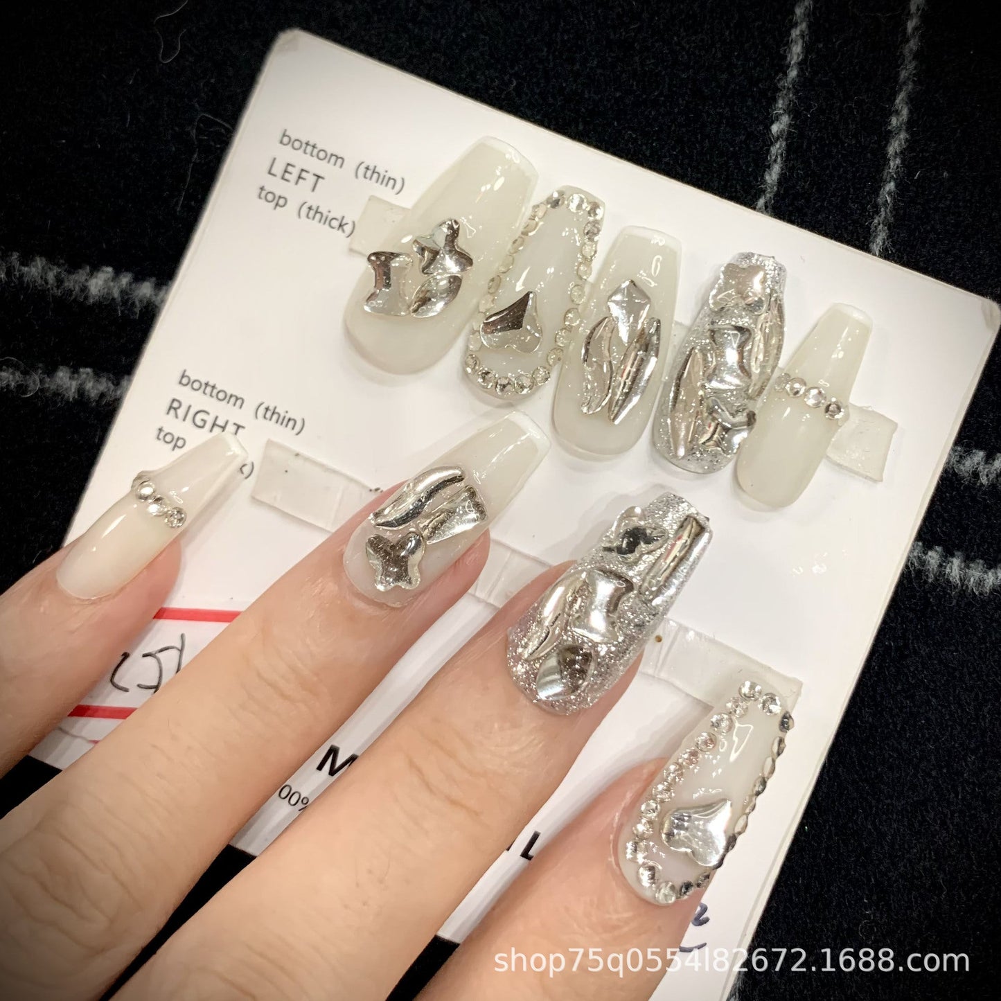 Designer: MaoMao.Handmade Nail Designs Press on Nails DIY  Nail Art for woman girl