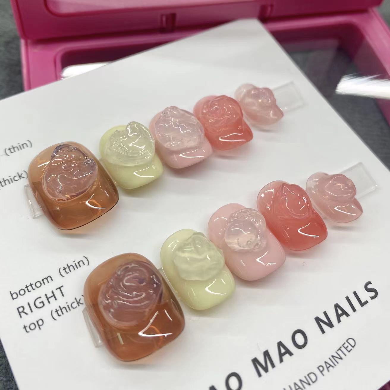 Designer: MaoMao.Handmade Nail Designs Press on Nails DIY  Nail Art for woman girl