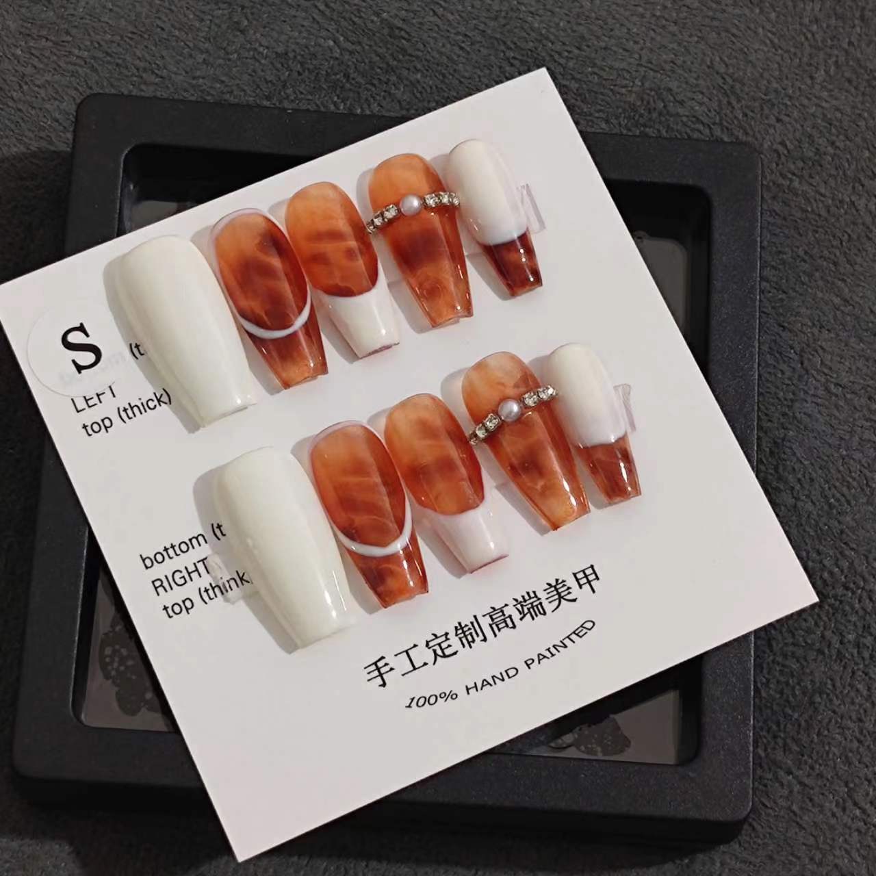 Designer: MaoMao.Handmade Nail Designs Press on Nails DIY  Nail Art for woman girl