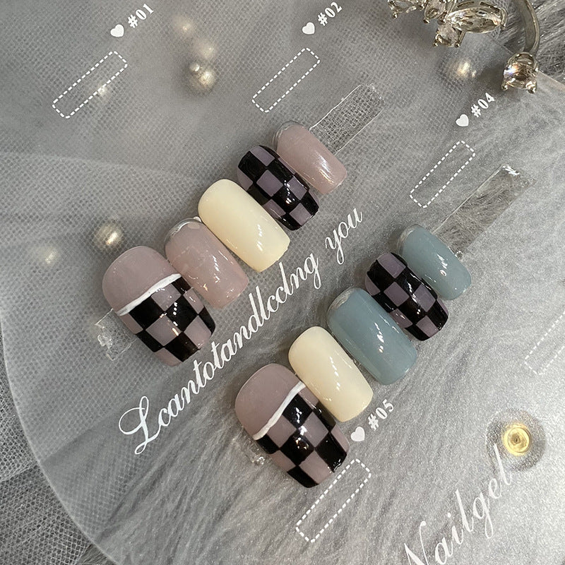 Designer: HuaHua.Handmade nails Press on Nails DIY Nail Art for woman girl Long Square pink