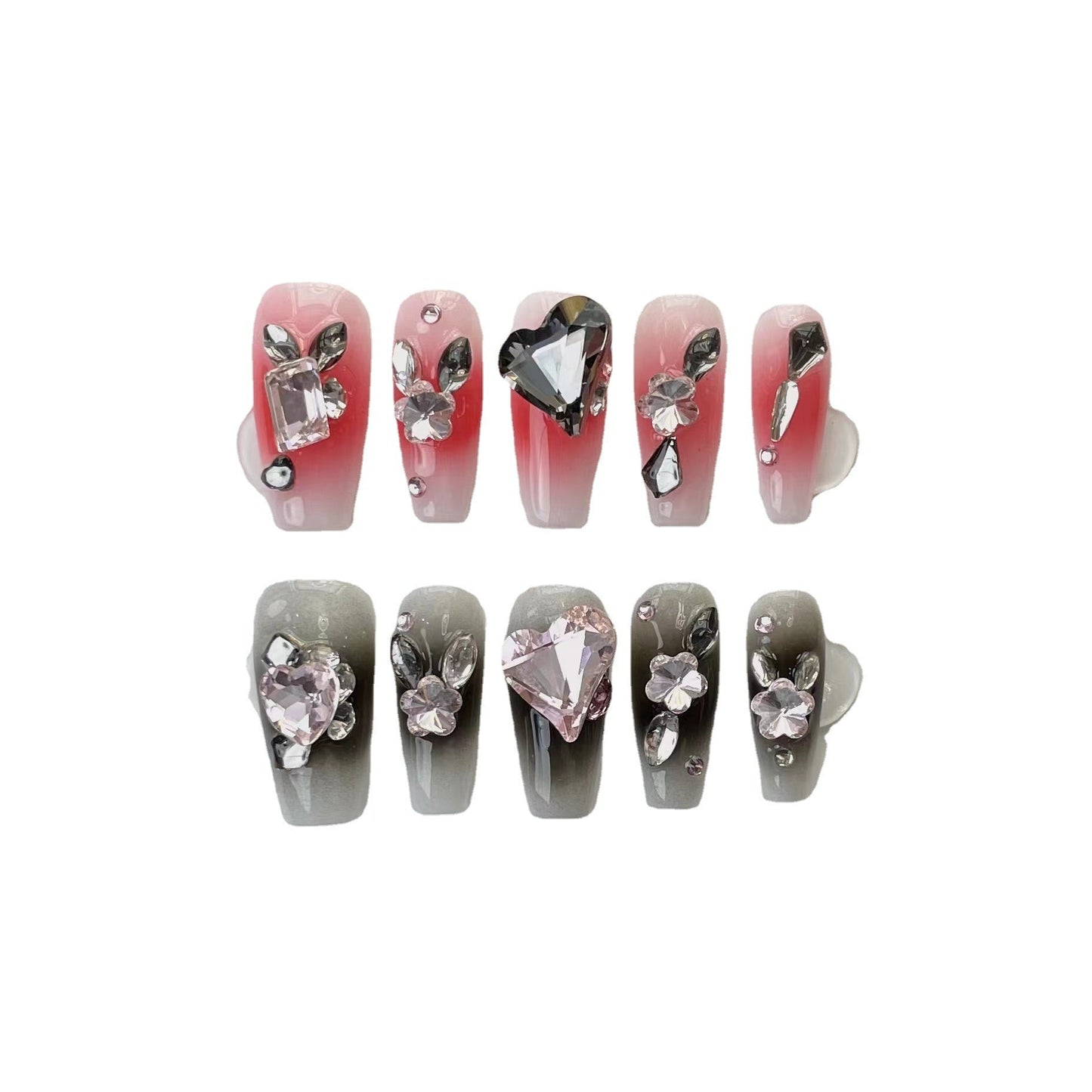 Designer: ManMan Handmade nails Press on Nails DIY Nail Art for woman girl Long Coffin