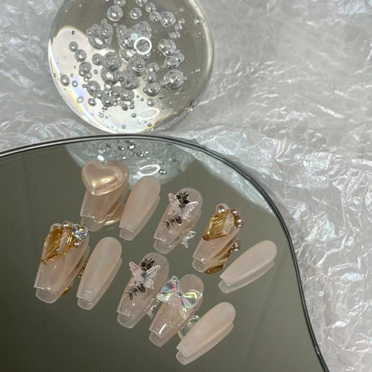 Designer: MaoMao.Handmade Nail Designs Press on Nails DIY  Nail Art for woman girl