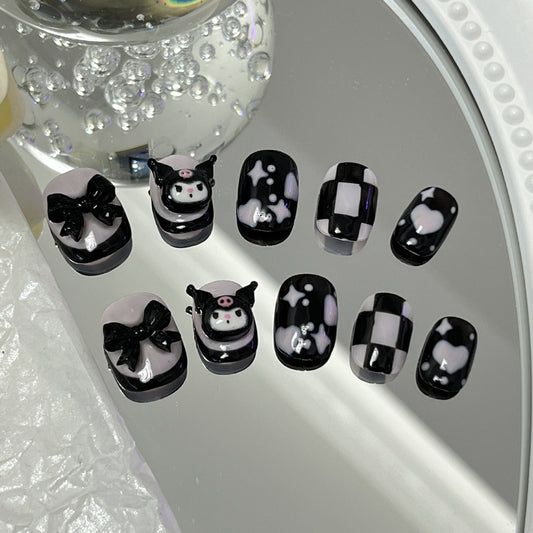 Designer: MaoMao.Handmade Nail Designs Press on Nails DIY  Nail Art for woman girl