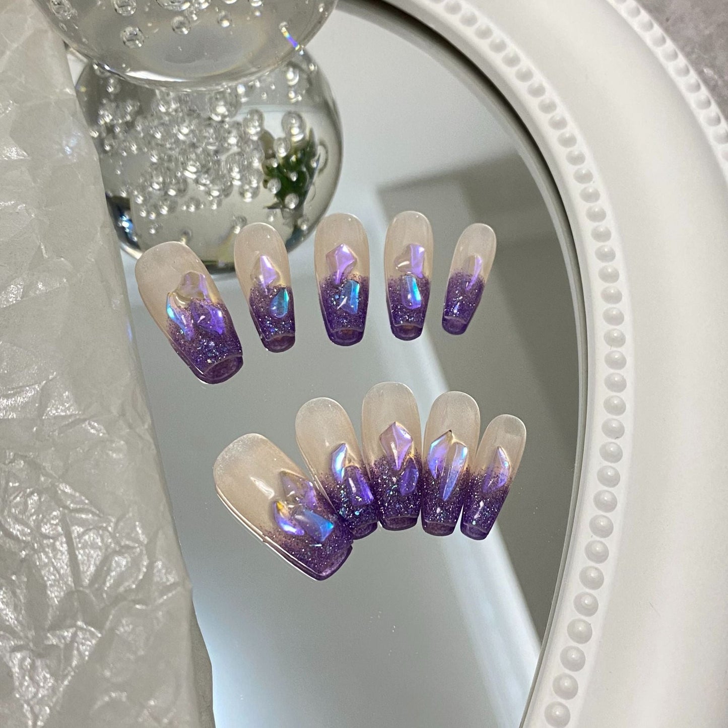 Designer: MaoMao.Handmade Nail Designs Press on Nails DIY  Nail Art for woman girl