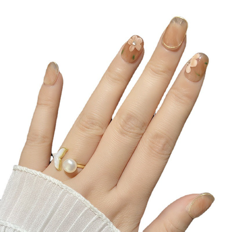 Designer: HuaHua.Handmade nails Press on Nails DIY Nail Art for woman girl Short Square pink