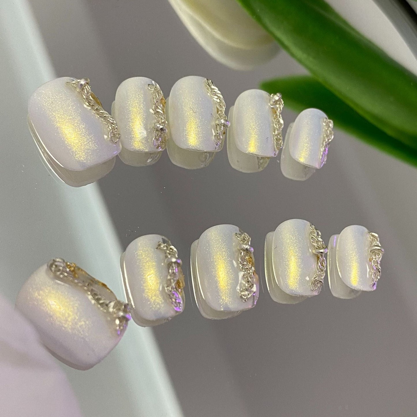 Designer: MaoMao.Handmade Nail Designs Press on Nails DIY  Nail Art for woman girl