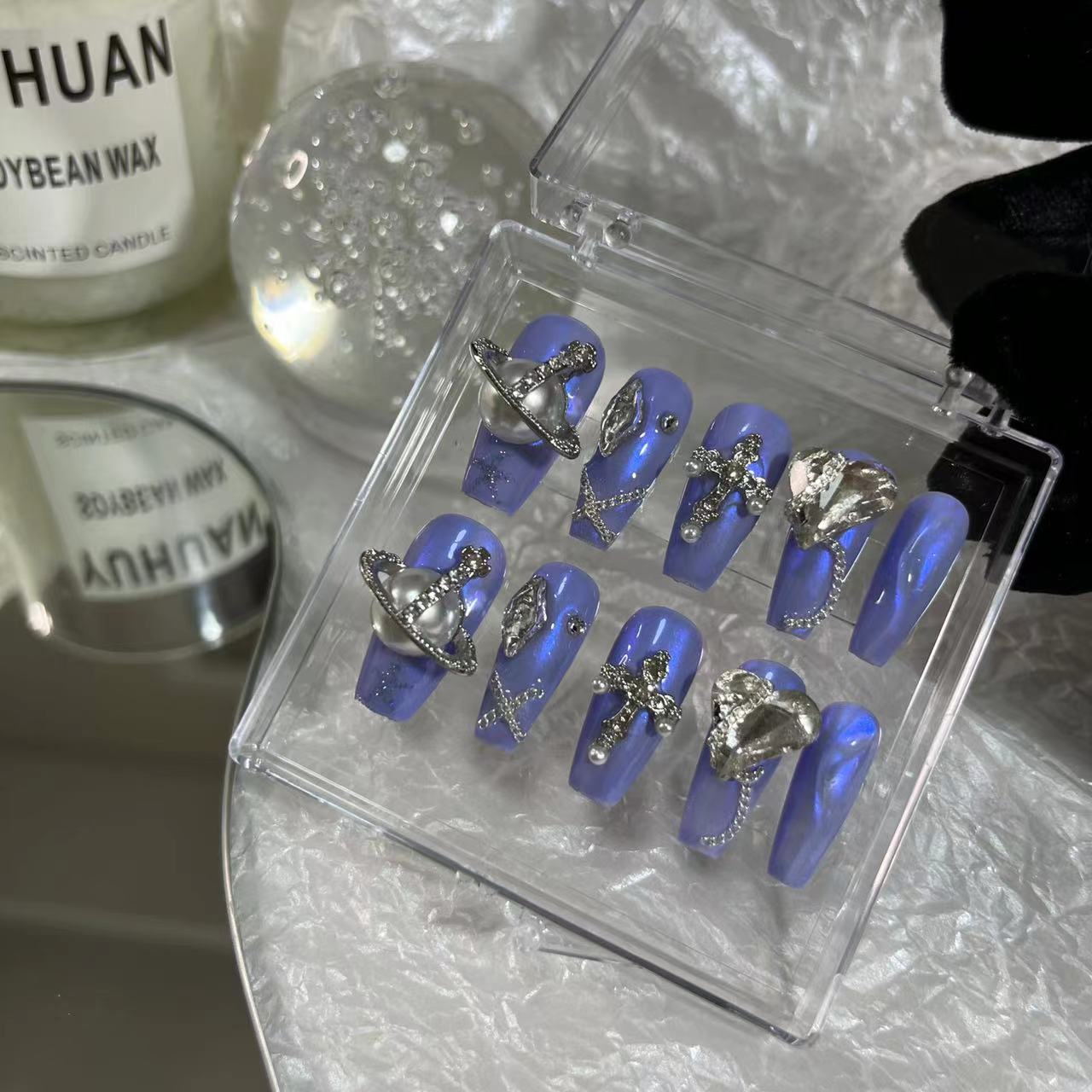 Designer: MaoMao.Handmade Nail Designs Press on Nails DIY  Nail Art for woman girl