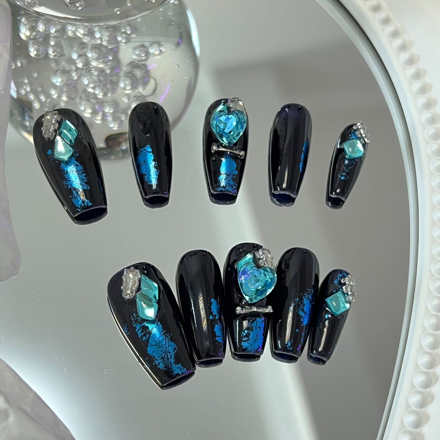 Designer: MaoMao.Handmade Nail Designs Press on Nails DIY  Nail Art for woman girl