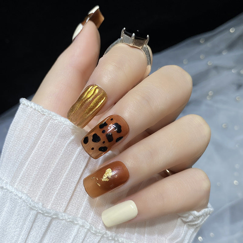 Designer: HuaHua.Handmade nails Press on Nails DIY Nail Art for woman girl Long Square