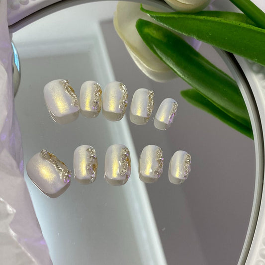 Designer: MaoMao.Handmade Nail Designs Press on Nails DIY  Nail Art for woman girl