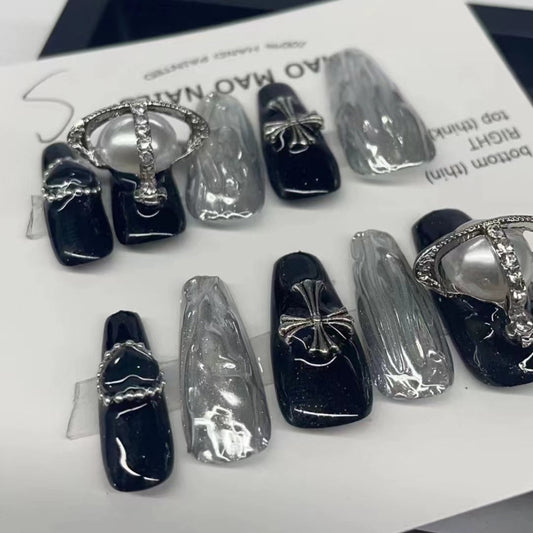 Designer: MaoMao.Handmade Nail Designs Press on Nails DIY  Nail Art for woman girl