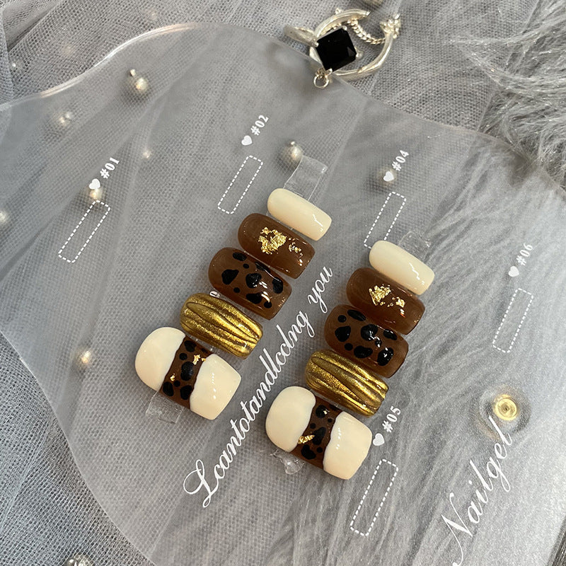 Designer: HuaHua.Handmade nails Press on Nails DIY Nail Art for woman girl Long Square