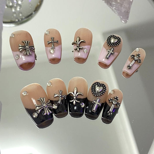Designer: MaoMao.Handmade Nail Designs Press on Nails DIY  Nail Art for woman girl