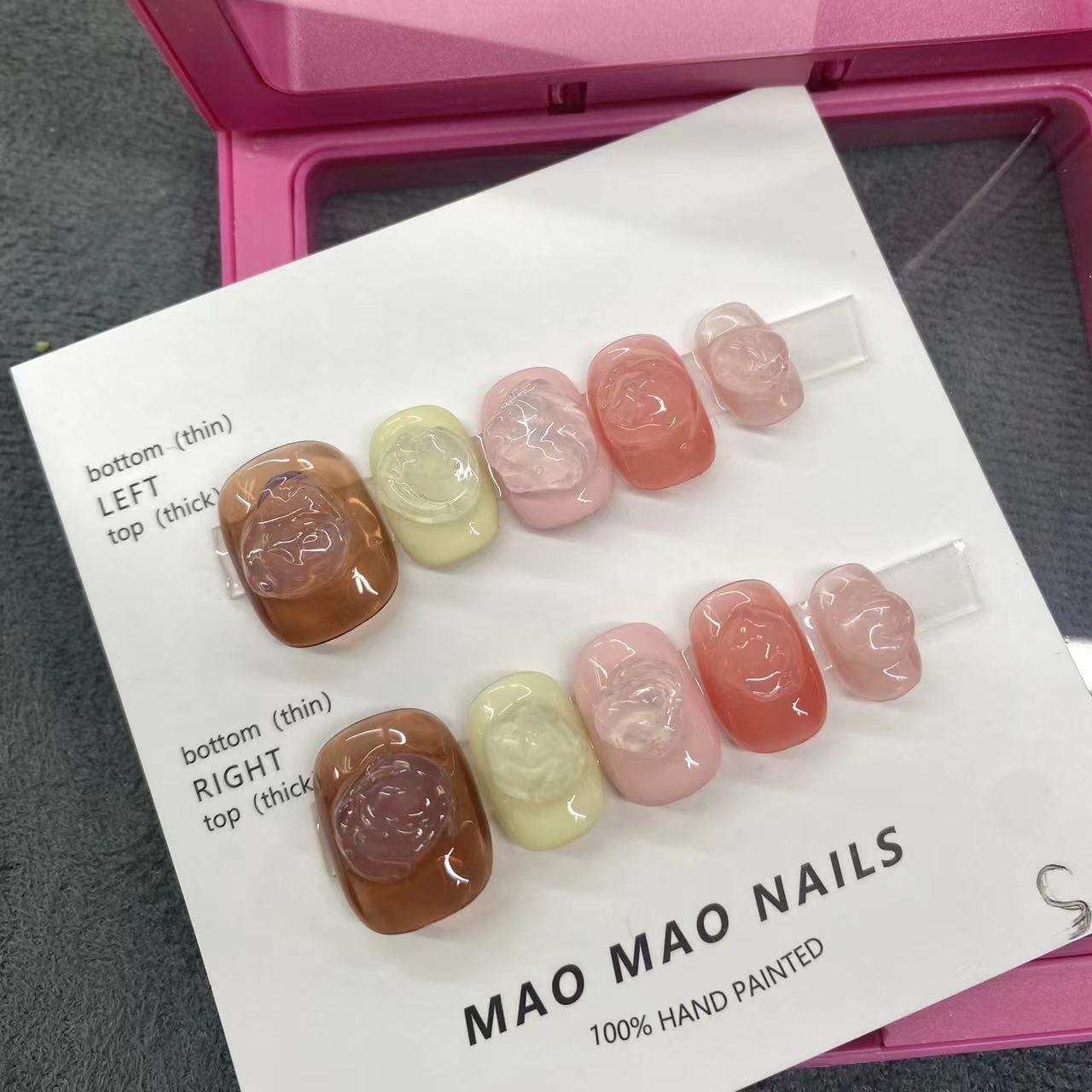 Designer: MaoMao.Handmade Nail Designs Press on Nails DIY  Nail Art for woman girl