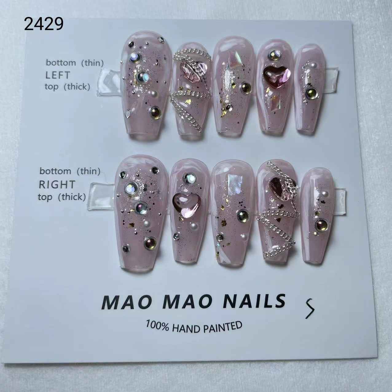 Designer: MaoMao.Handmade Nail Designs Press on Nails DIY  Nail Art for woman girl