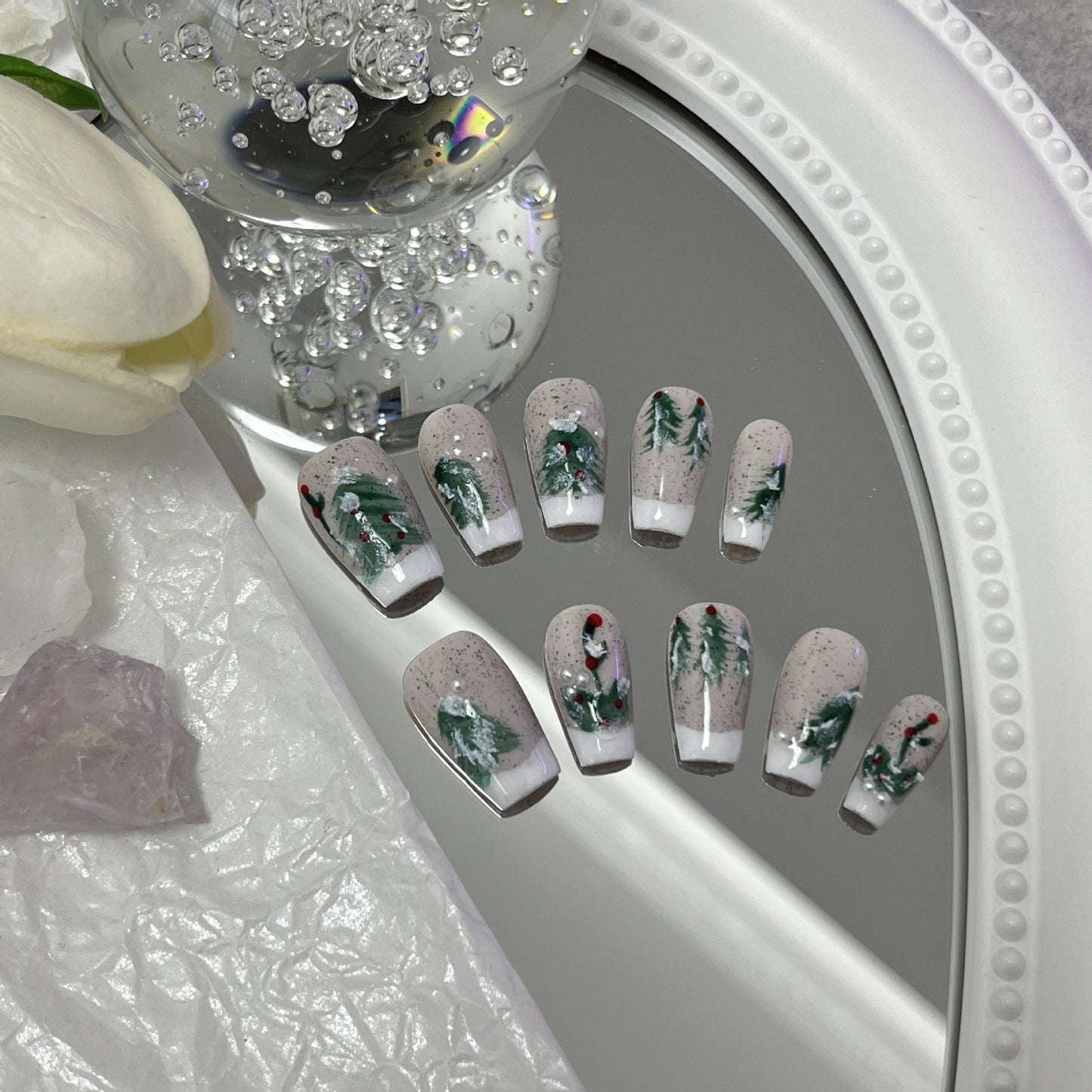 Designer: MaoMao.Handmade Nail Designs Press on Nails DIY  Nail Art for woman girl