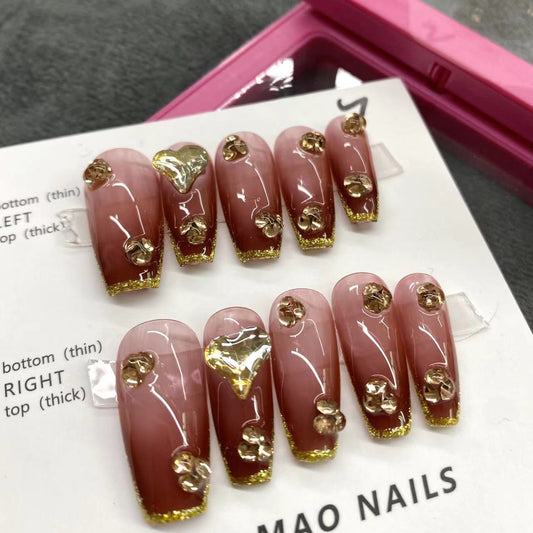 Designer: MaoMao.Handmade Nail Designs Press on Nails DIY  Nail Art for woman girl