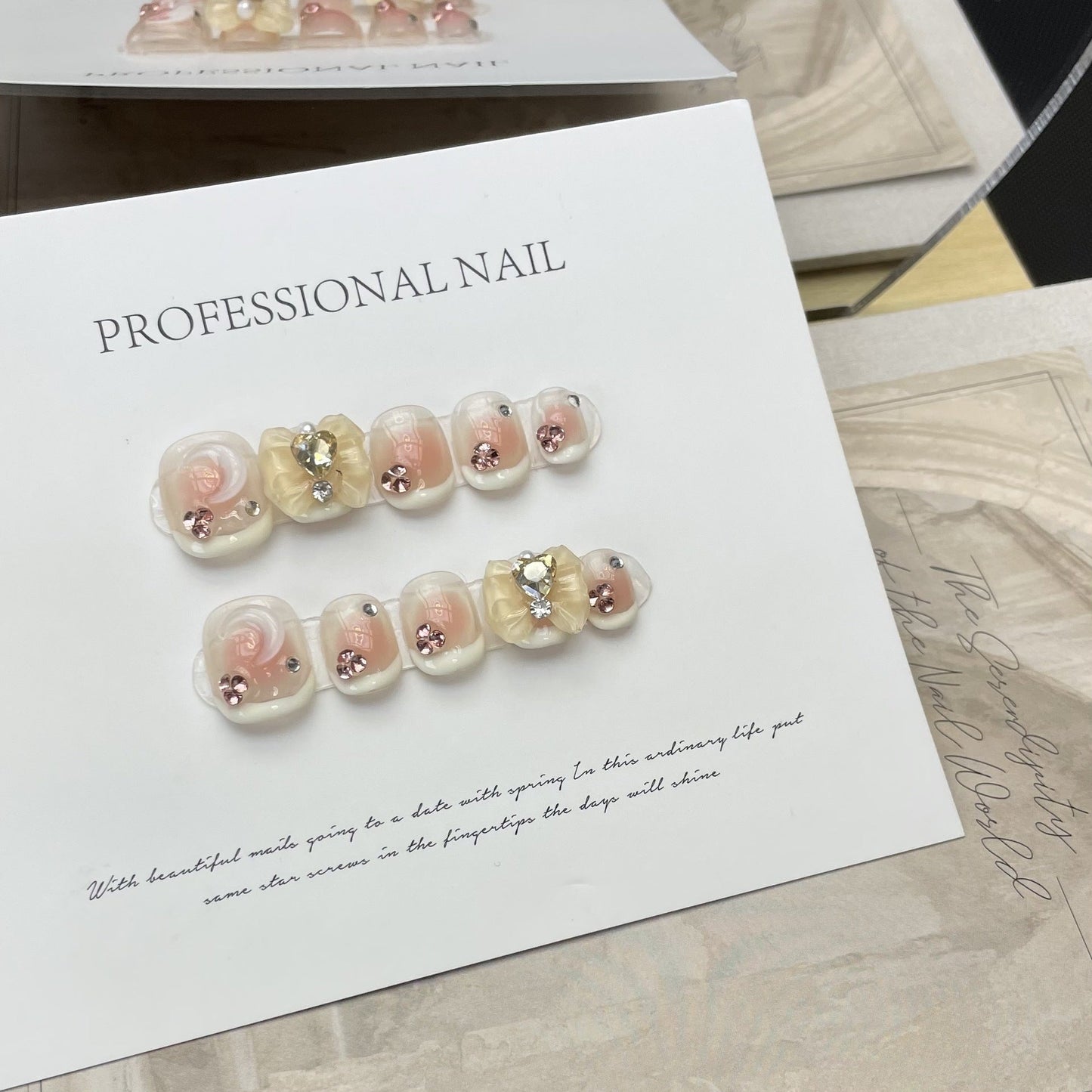 Designer: ManMan Handmade nails Press on Nails DIY Nail Art for woman girl Short Square pink