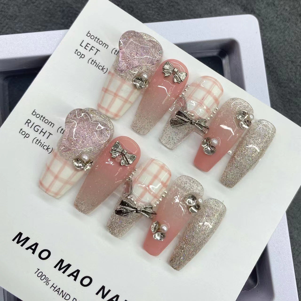 Designer: MaoMao.Handmade Nail Designs Press on Nails DIY  Nail Art for woman girl