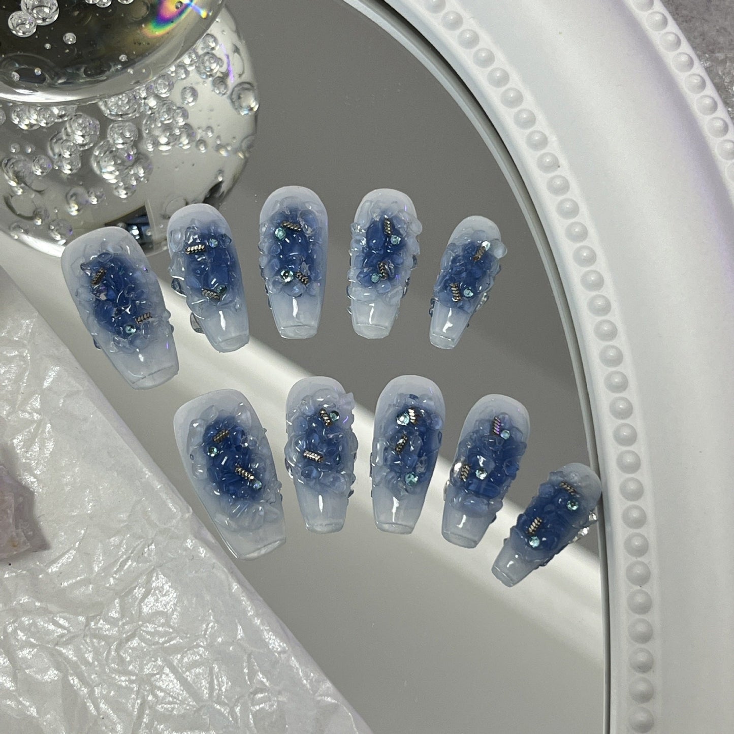 Designer: MaoMao.Handmade Nail Designs Press on Nails DIY  Nail Art for woman girl