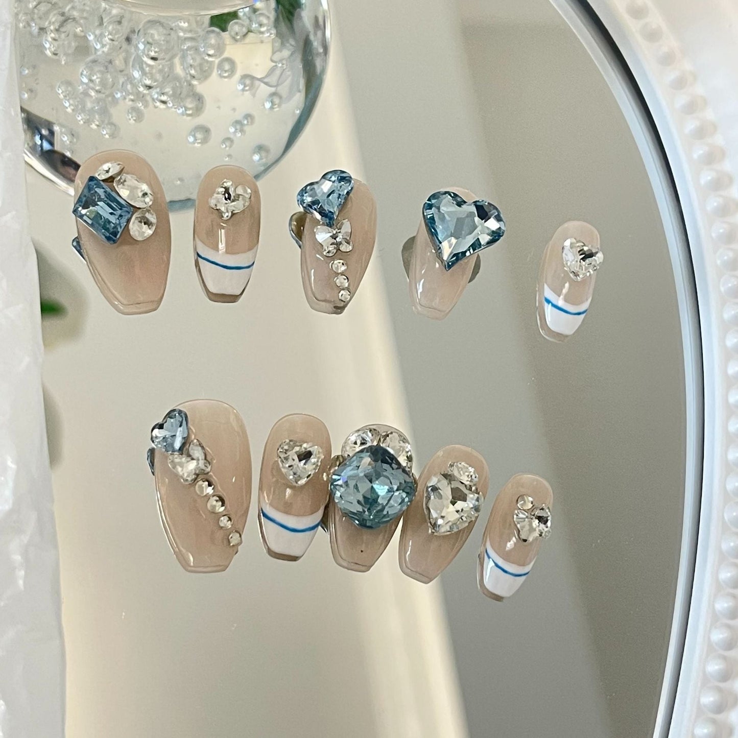 Designer: MaoMao.Handmade Nail Designs Press on Nails DIY  Nail Art for woman girl