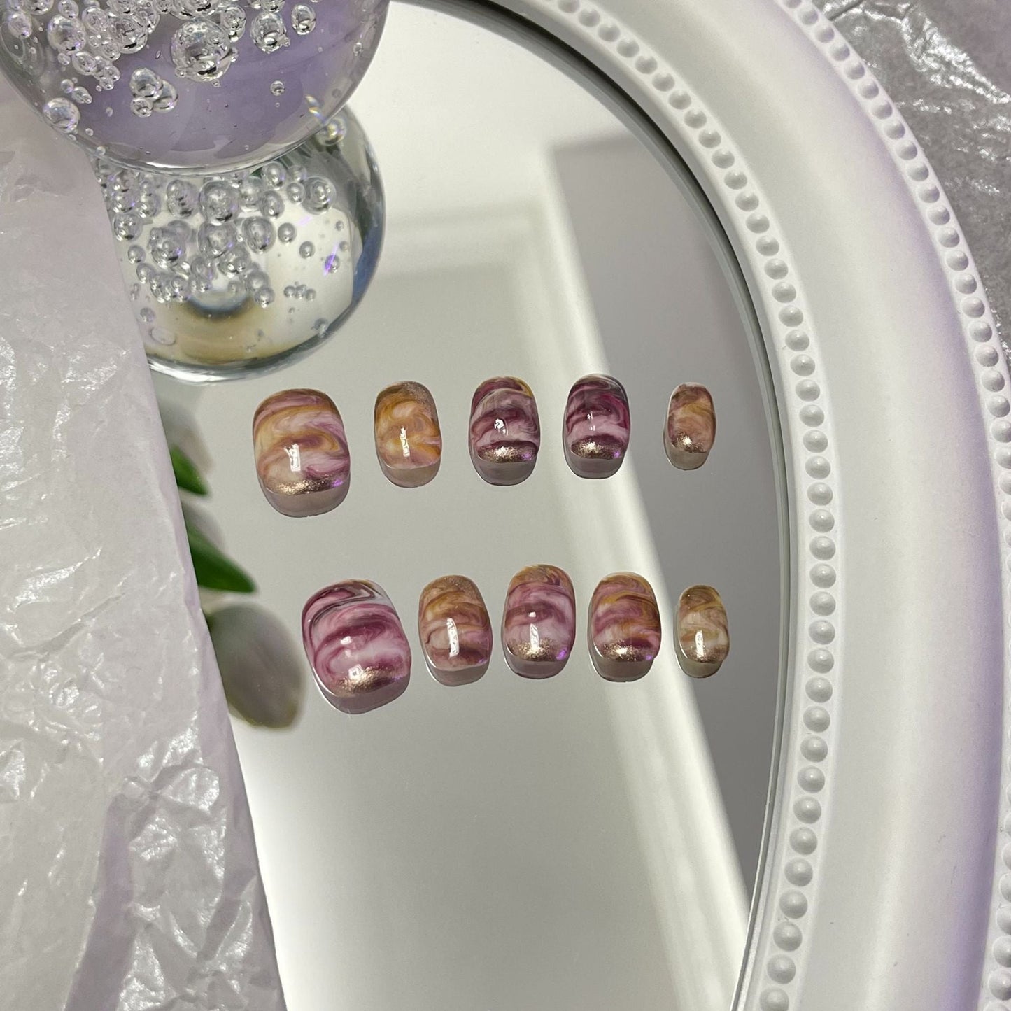 Designer: MaoMao.Handmade Nail Designs Press on Nails DIY  Nail Art for woman girl