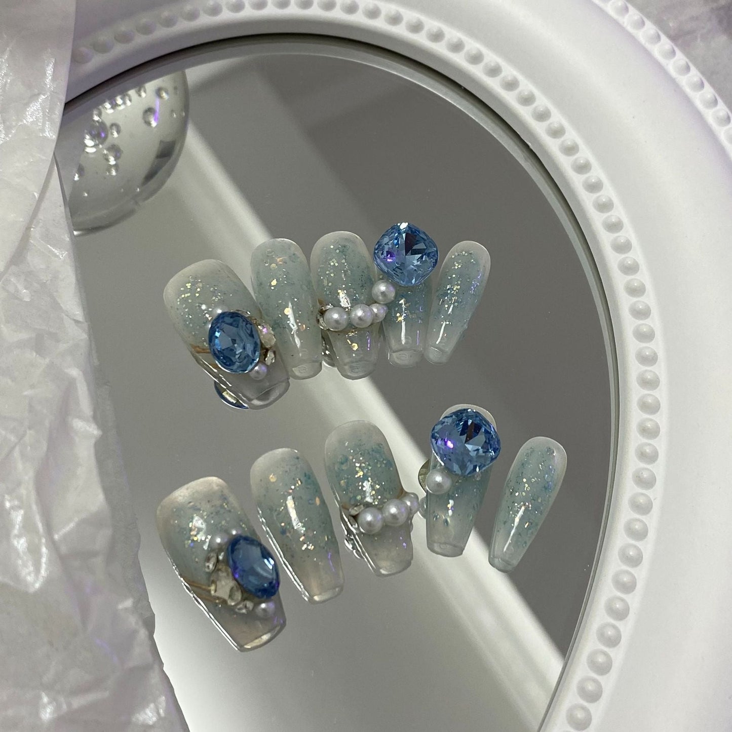 Designer: MaoMao.Handmade Nail Designs Press on Nails DIY  Nail Art for woman girl