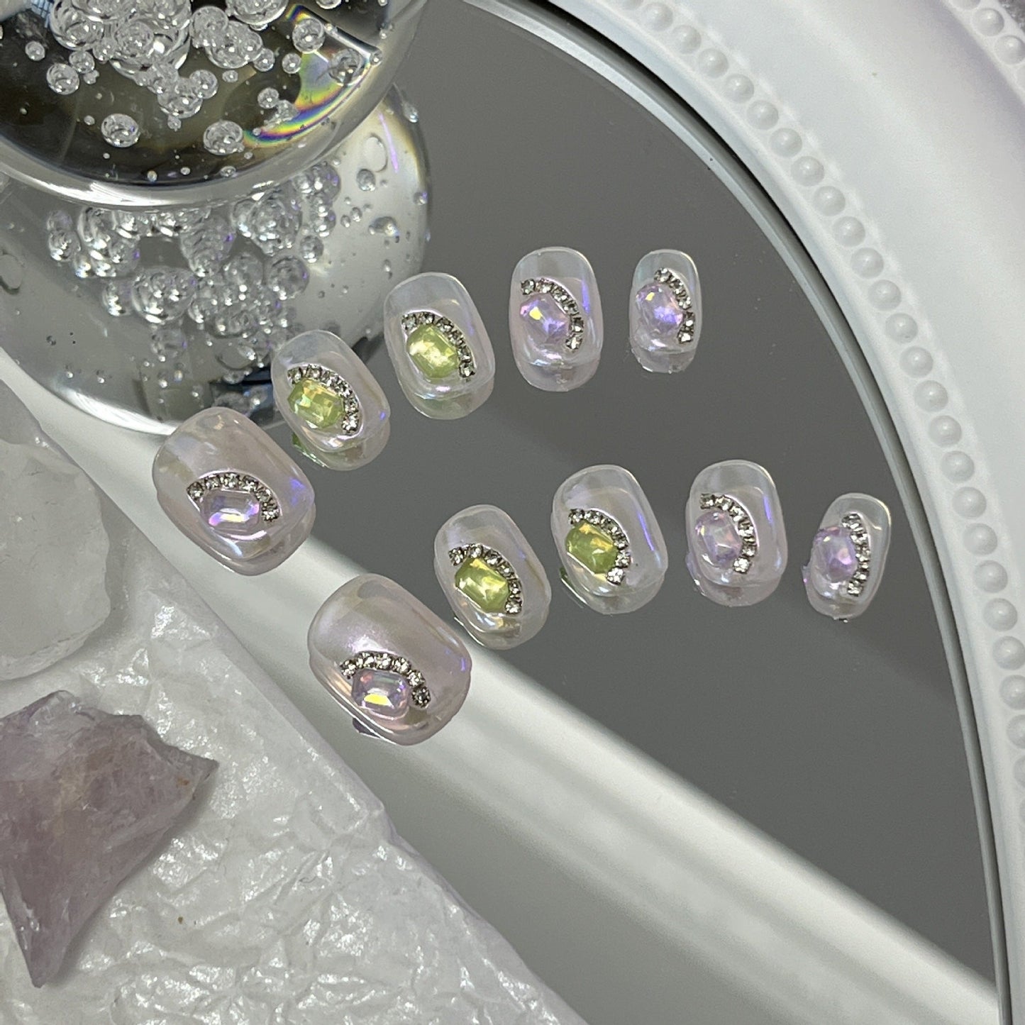 Designer: MaoMao.Handmade Nail Designs Press on Nails DIY  Nail Art for woman girl