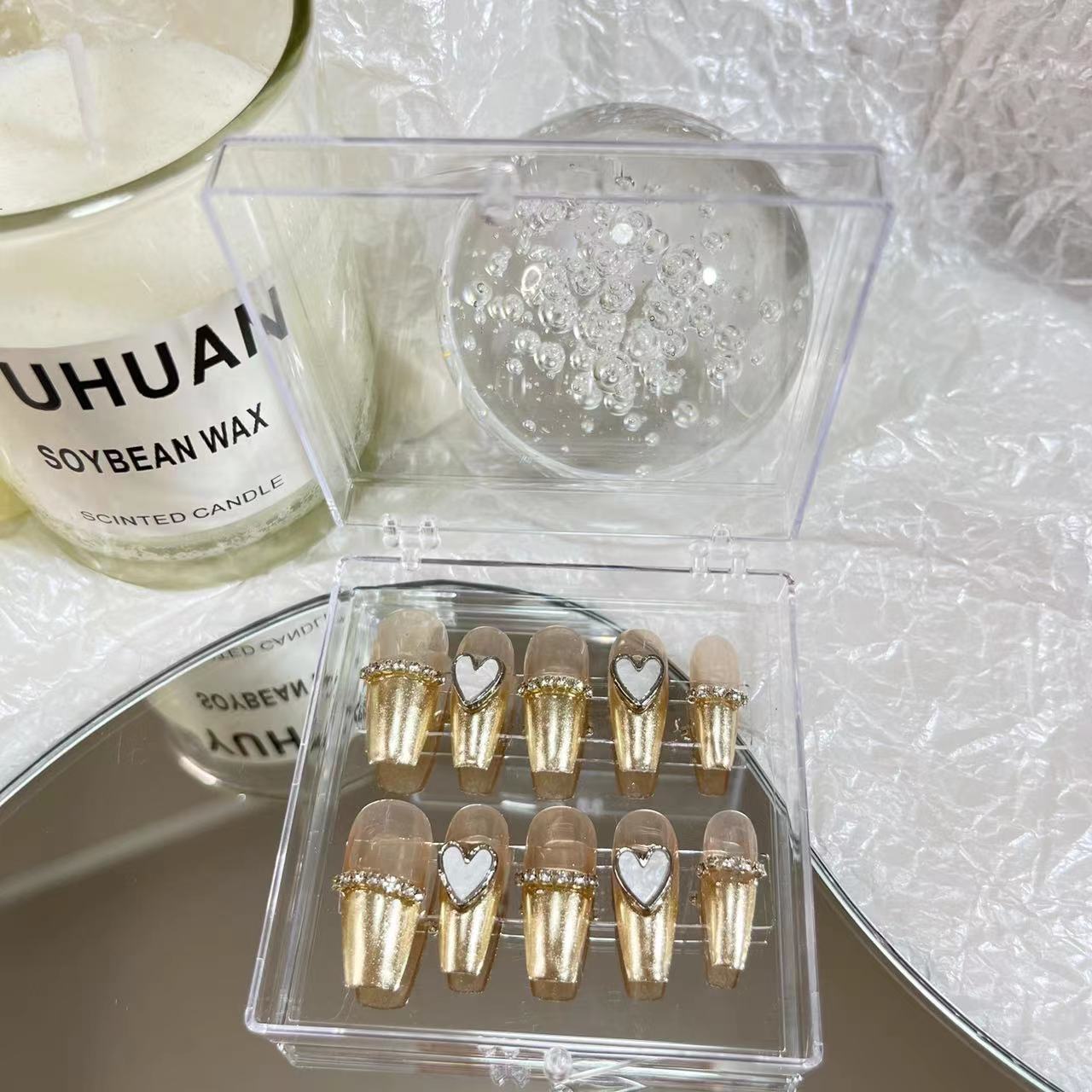 Designer: MaoMao.Handmade Nail Designs Press on Nails DIY  Nail Art for woman girl