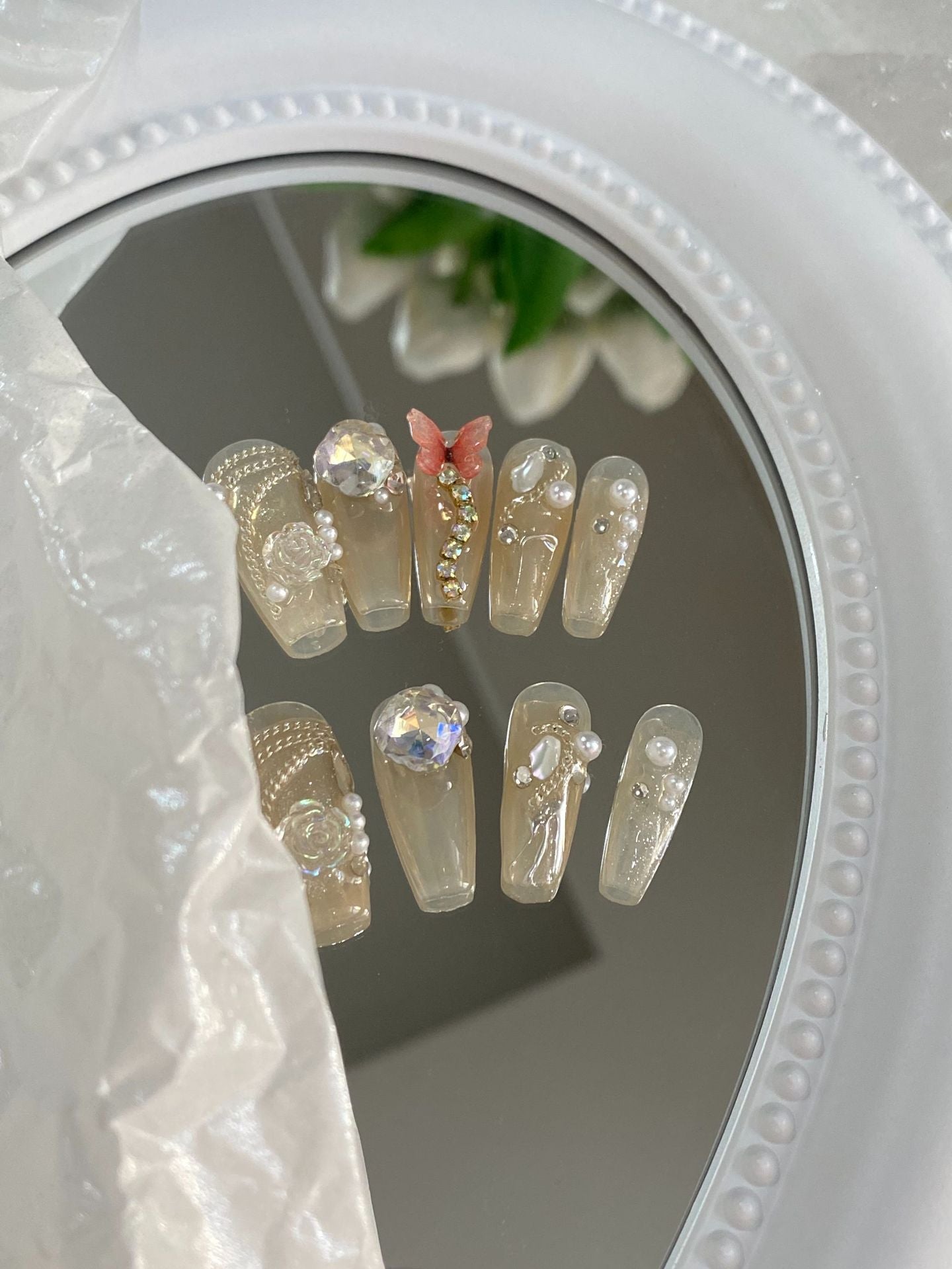 Designer: MaoMao.Handmade Nail Designs Press on Nails DIY  Nail Art for woman girl