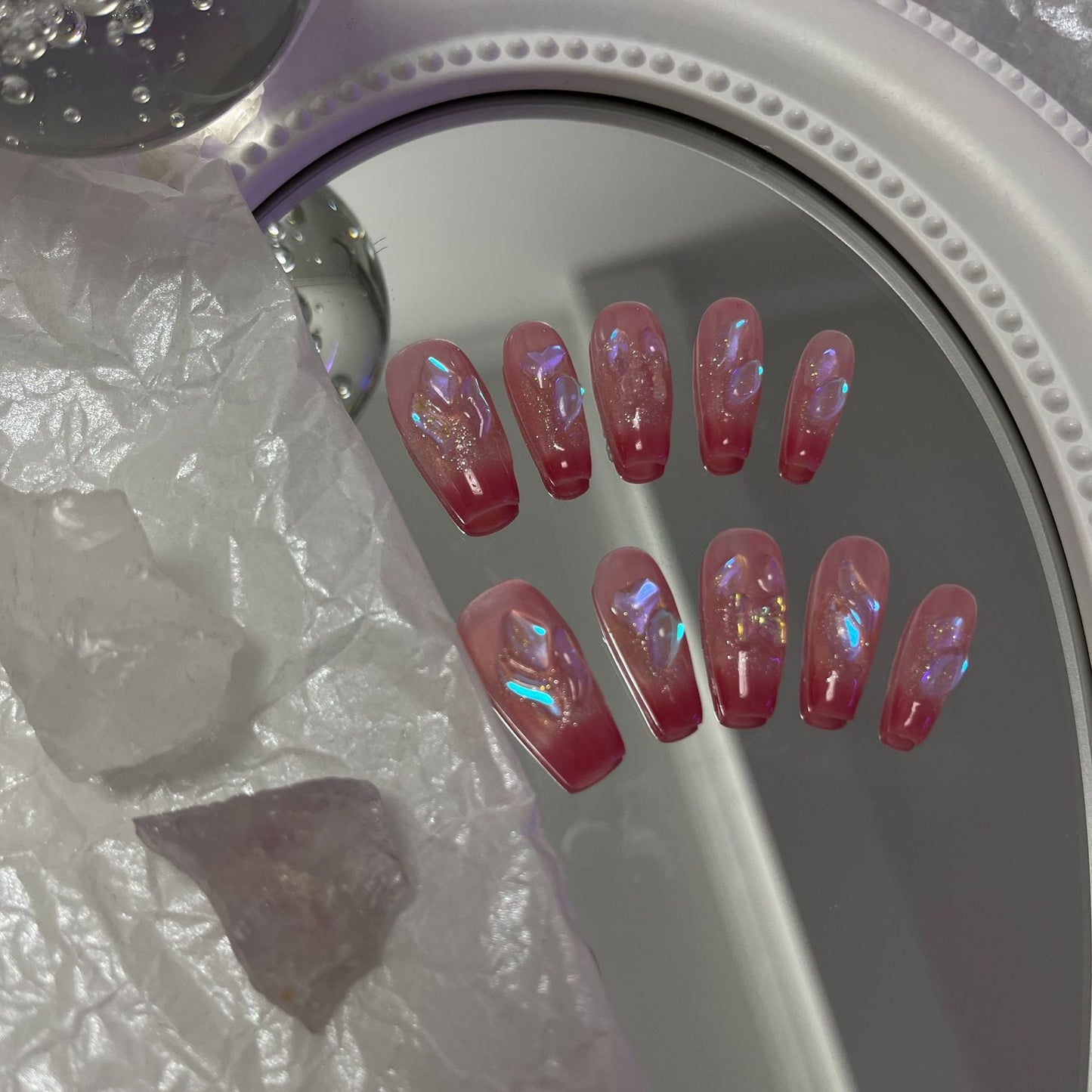 Designer: MaoMao.Handmade Nail Designs Press on Nails DIY  Nail Art for woman girl